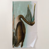 Brown Pelican Birds America Audubon Print Strandtuch (Vorderseite)