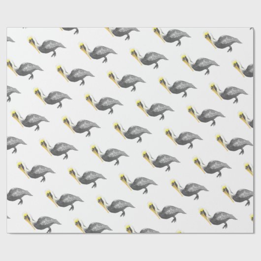 Brown Pelican Geschenkpapier (Flach)