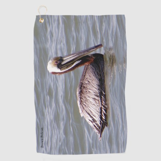 Brown Pelican Golfhandtuch (Vorderseite)