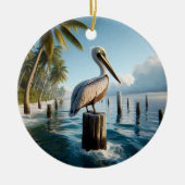 Brown Pelican Keepsake Keramik Ornament (Vorne)