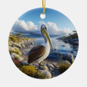 Brown Pelican Keepsake Keramik Ornament (Vorne)