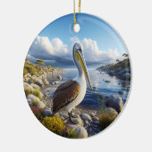 Brown Pelican Keepsake Keramik Ornament (Links)