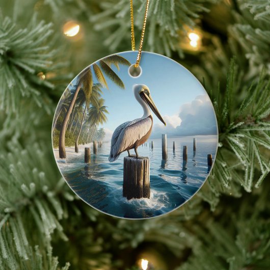 Brown Pelican Keepsake Keramik Ornament