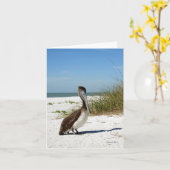 Brown Pelican Notecard Karte (Gelbe Blume)