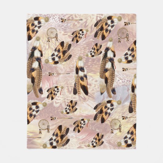 Brown Pelican oder Hawk Federn Fleecedecke (Vorderseite)