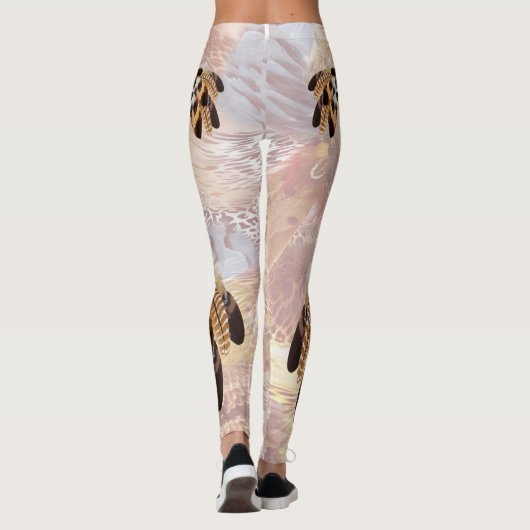 Brown Pelican oder Hawk Federn Leggings (Rückseite)