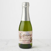 Brown Pelican oder Hawk Federn Schaumweinetikett (Vorderseite)