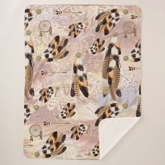 Brown Pelican oder Hawk Federn Sherpadecke (Vorderseite)