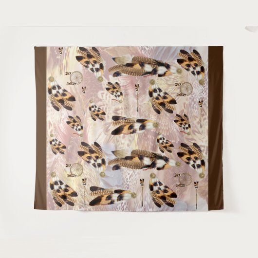 Brown Pelican oder Hawk Federn Wandteppich (Vorderseite (Horizontal))