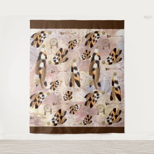 Brown Pelican oder Hawk Federn Wandteppich (Vorderseite)