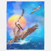 Brown Pelicans SUN KISSED ISLAND #1 Fleece Blanket (Vorderseite)