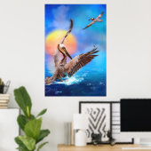 Brown Pelicans SUN KISSED ISLAND Poster (Heimbüro)