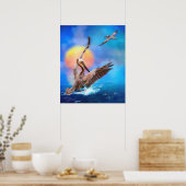 Brown Pelicans "SUN KISSED PELICANS" Poster (Küche)