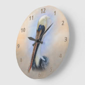 Brown-Pelikan Große Wanduhr (Winkel)