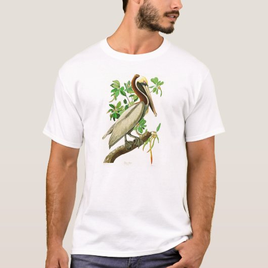 Brown-Pelikan-John James Audubon-Vögel von Amerika T-Shirt (Vorderseite)