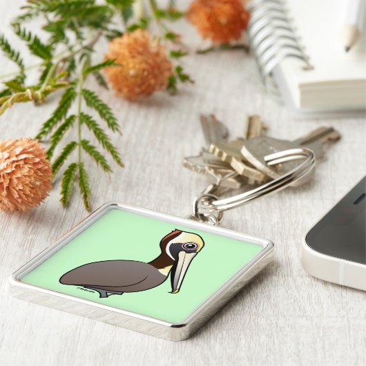 Brown-Pelikan Schlüsselanhänger (Seite)