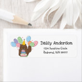 Brown Persian Cat Birthday Return Address Label (Insitu)