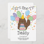 Brown Persian Cat Longhair Geburtstagsparty Einladung (Vorne/Hinten)