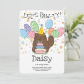 Brown Persian Cat Longhair Geburtstagsparty Einladung (Stehend Vorderseite)