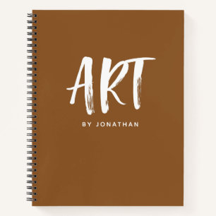 Brown Personalisiert Artist Sketchbook - Ihr Name Notizblock