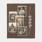 Brown Personalisiert Nana Grandkid 5 Fotocollage Fleecedecke (Vorderseite)