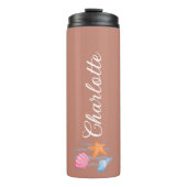 Brown Personalisiert Seashells Thermosbecher (Vorderseite)