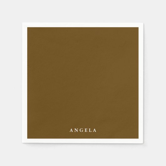 Brown Personalized Name Serviette (Vorderseite)