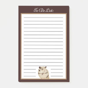 Brown Pet Hamster zu tun Liste Post-it Klebezettel