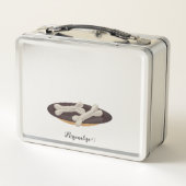 Brown Pet Hund Woofter Vacation Suitcase Custom Metall Brotdose (Rückseite)