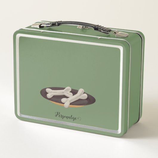 Brown Pet Hund Woofter Vacation Suitcase Custom Metall Brotdose (Rückseite)