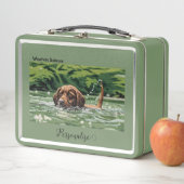 Brown Pet Hund Woofter Vacation Suitcase Custom Metall Brotdose (Beispiel)