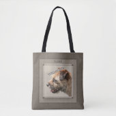 Brown Pet Portrait Foto Rustikal dekorativ Tasche (Vorderseite)