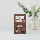 Brown Pet Sitting Dog Walking Walker Business Card Visitenkarte (Stehend Vorderseite)