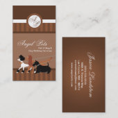 Brown Pet Sitting Dog Walking Walker Business Card Visitenkarte (Vorne/Hinten)
