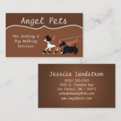 Brown Pet Sitting Dog Walking Walker Business Card Visitenkarte (Vorne/Hinten)