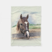 Brown-Pferd mit dem Halter Fleecedecke (Vorderseite)