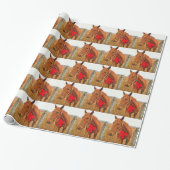 Brown Pferd Red Bow Geschenkpapier (Ungerollt)