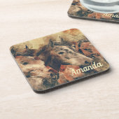 Brown Pferde Getränkeuntersetzer (Linke Seite)