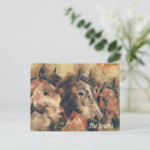 Brown Pferde Postkarte (Stehend Vorderseite)