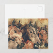 Brown Pferde Postkarte (Vorne/Hinten)