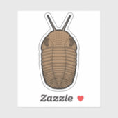 Brown Phacops Trilobit - prähistorisches TierVinyl Aufkleber (Blatt)