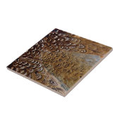 Brown Pheasant Feather Design Fliese (Seite)