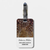 Brown Pheasant Feather Design Gepäckanhänger (Rückseite vertikal)