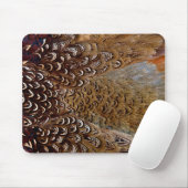 Brown Pheasant Feather Design Mousepad (Mit Mouse)