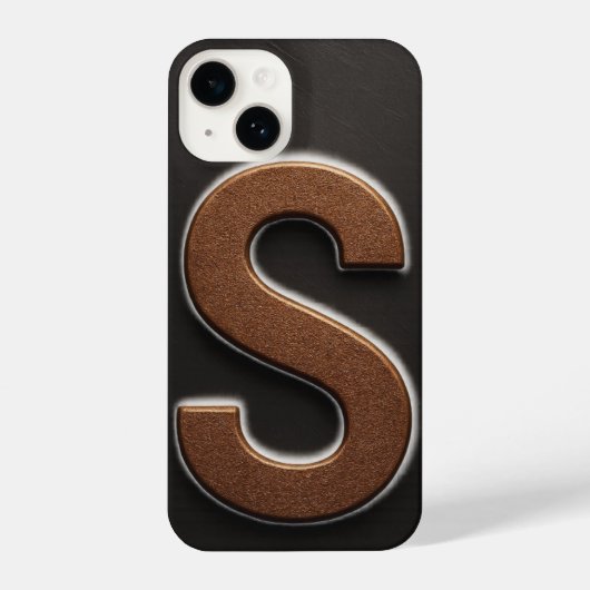 “Brown Phone Cover with Bold Black S Trendy iPhone Hülle (Rückseite)