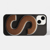 “Brown Phone Cover with Bold Black S Trendy iPhone Hülle (Rückseite (Horizontal))