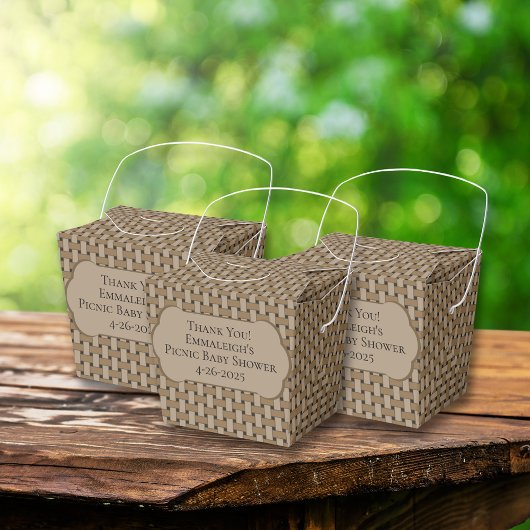 Brown Picnic Baby Showkörbe Vielen Dank Geschenkschachtel