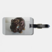 Brown Pig Piggy Bank Gepäckanhänger (Rückseite horizontal)