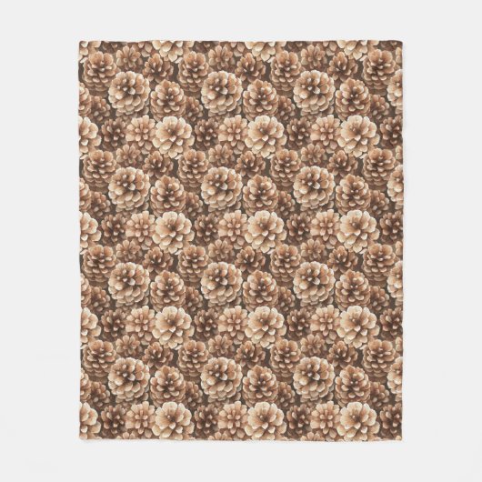 Brown Pine Cones Nature Birthday Fleecedecke (Vorderseite)