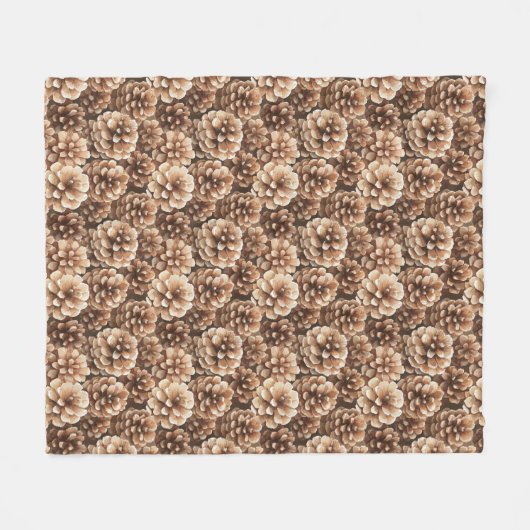 Brown Pine Cones Nature Birthday Fleecedecke (Vorderseite (Horizontal))